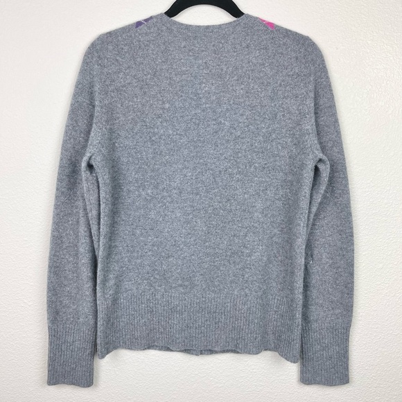 Apt.9 Women's Medium 100% Cashmere Argyle Button Front Cardigan Sweater Academia - Picture 14 of 16